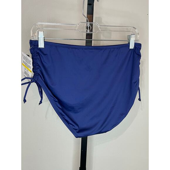 24th & Ocean Navy Mid Waist Adjustable Bikini Bottom Medium NWT - Picture 4 of 7